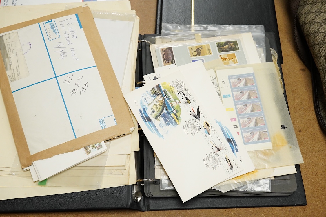A stamp collection arranged in three albums including one Penny Black and world stamps to include Austria, France and America
